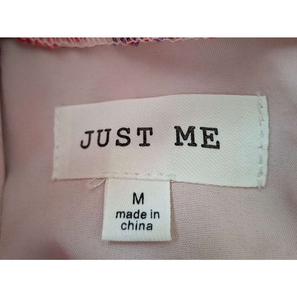 Women's Just Me Floral Embroidered Mini Dress Pink Red Size M - Picture 10 of 11